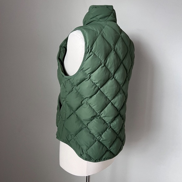 J.Crew Quilted Down Feather Puffer Vest Green Size Large Style 92465 - Picture 10 of 16